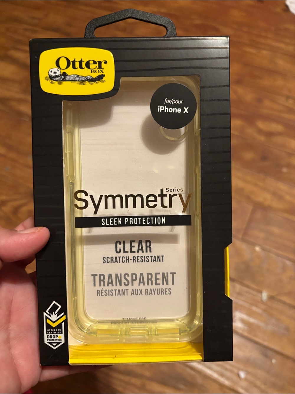 OtterBox Symmetry Series Clear Case with Yellow Trim for iPhone X